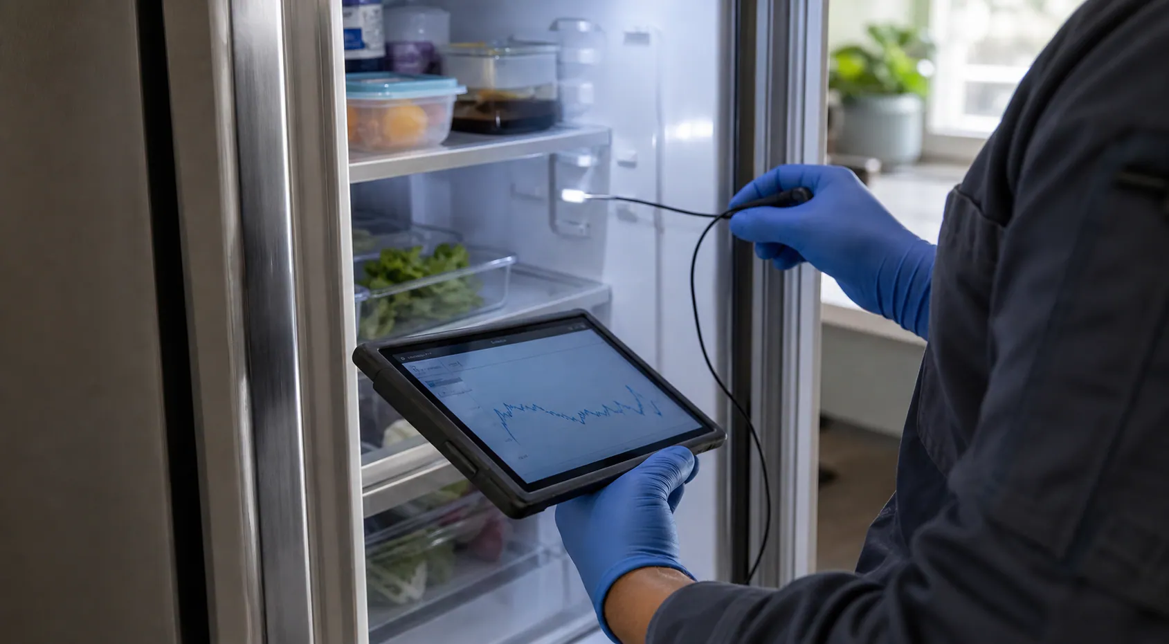 A refrigerator diagnostic visit.